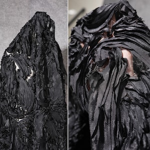 3D Blumen Organza Stoff, Stoff für Hochzeit,Kleid,Schwarz Mesh-Gewebe