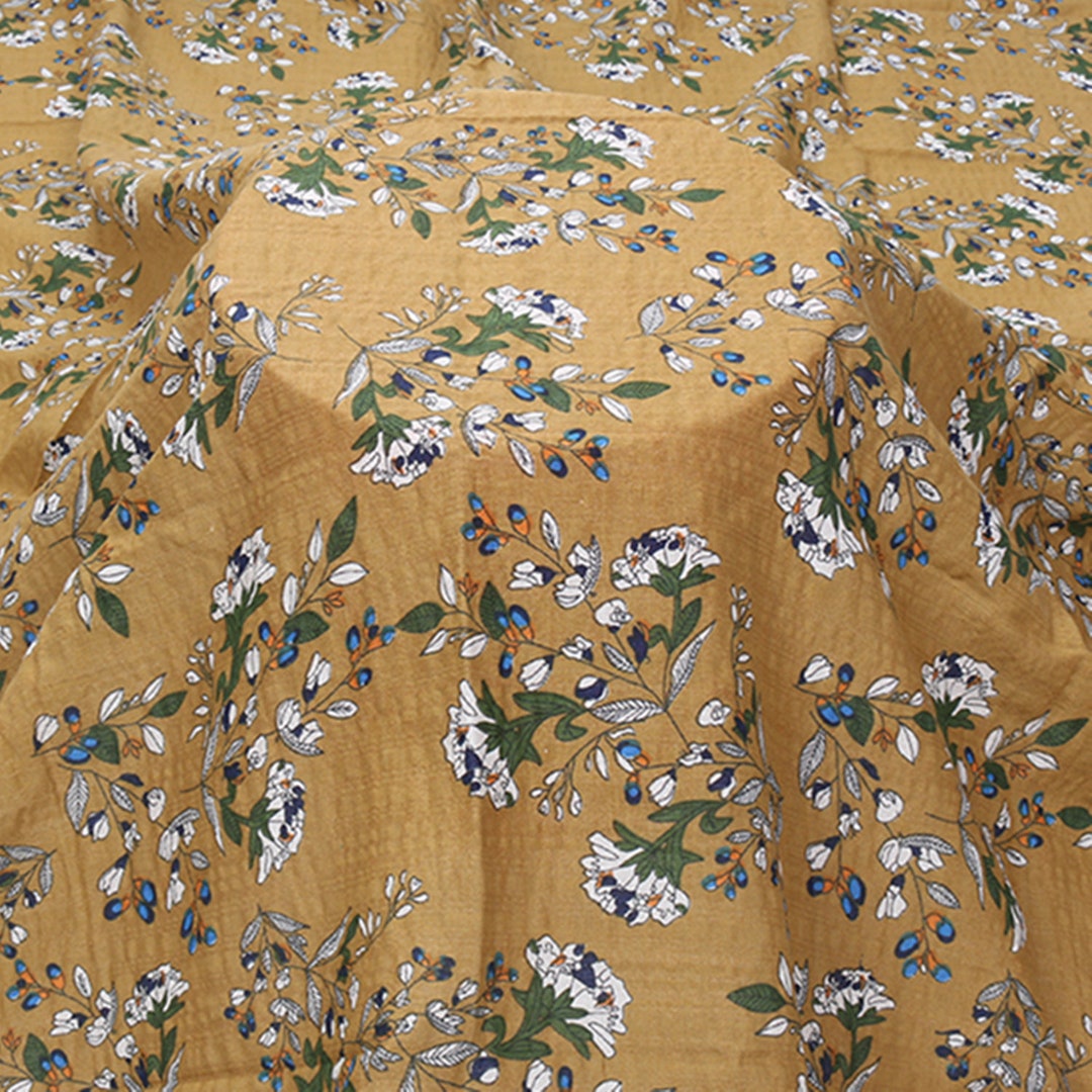 Retro Flower Cotton Fabric,summer Linen Fabric,chic Fabric,beach Dress ...