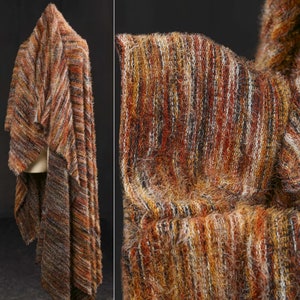 Orange Hairy Sweater Knit,Soft Furry Fabric Jersey Stretch Polyeste Fabric,66&#39;&#39; Wide,Designer Fabric,by the yard