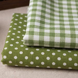 Green cotton linen fabric home decor fabric cotton fabric printed cotton fabric by half handmade fabric