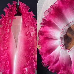 Ombre Organza Lace Ruffle Trim: 3D Pleated Gauze, Doll Dress, Costume DIY - 4.7&#39;&#39; Width