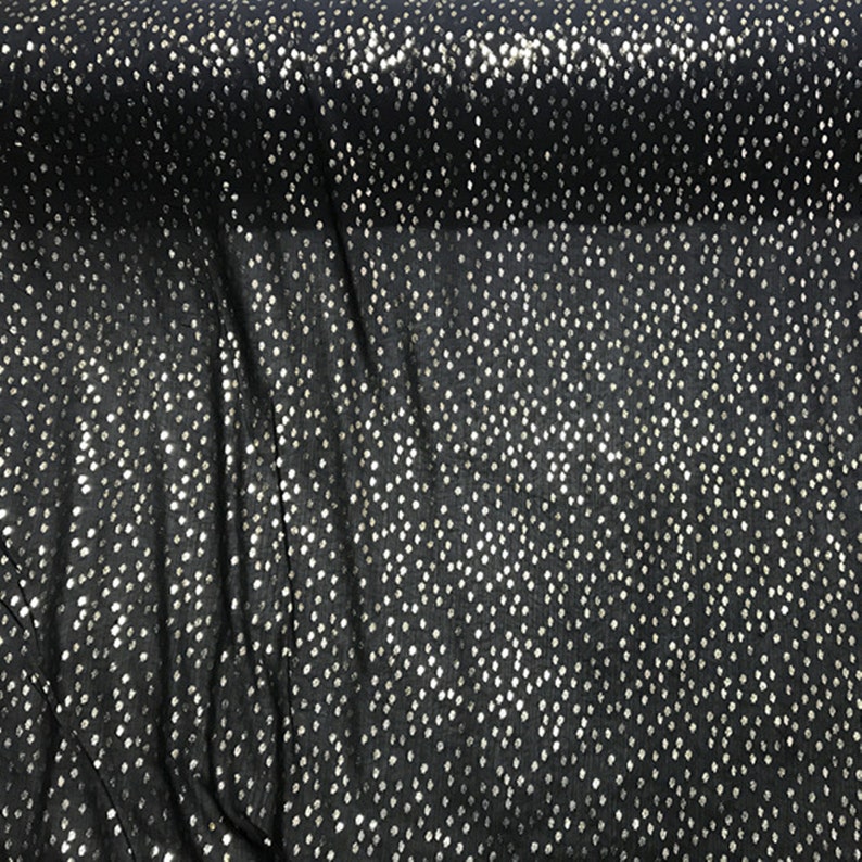 Black Chiffon Fabricsheer Chiffon Fabric With Dotsfabric for | Etsy