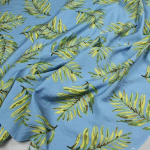 Summer Cotton Fabric,floral and Leaf Cotton Fabric,beach Dress Fabric ...