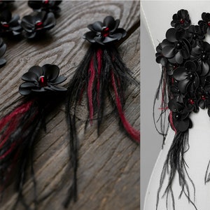 Black Flower Applique,Gothic DIY applique,DIY Clothing Accessories