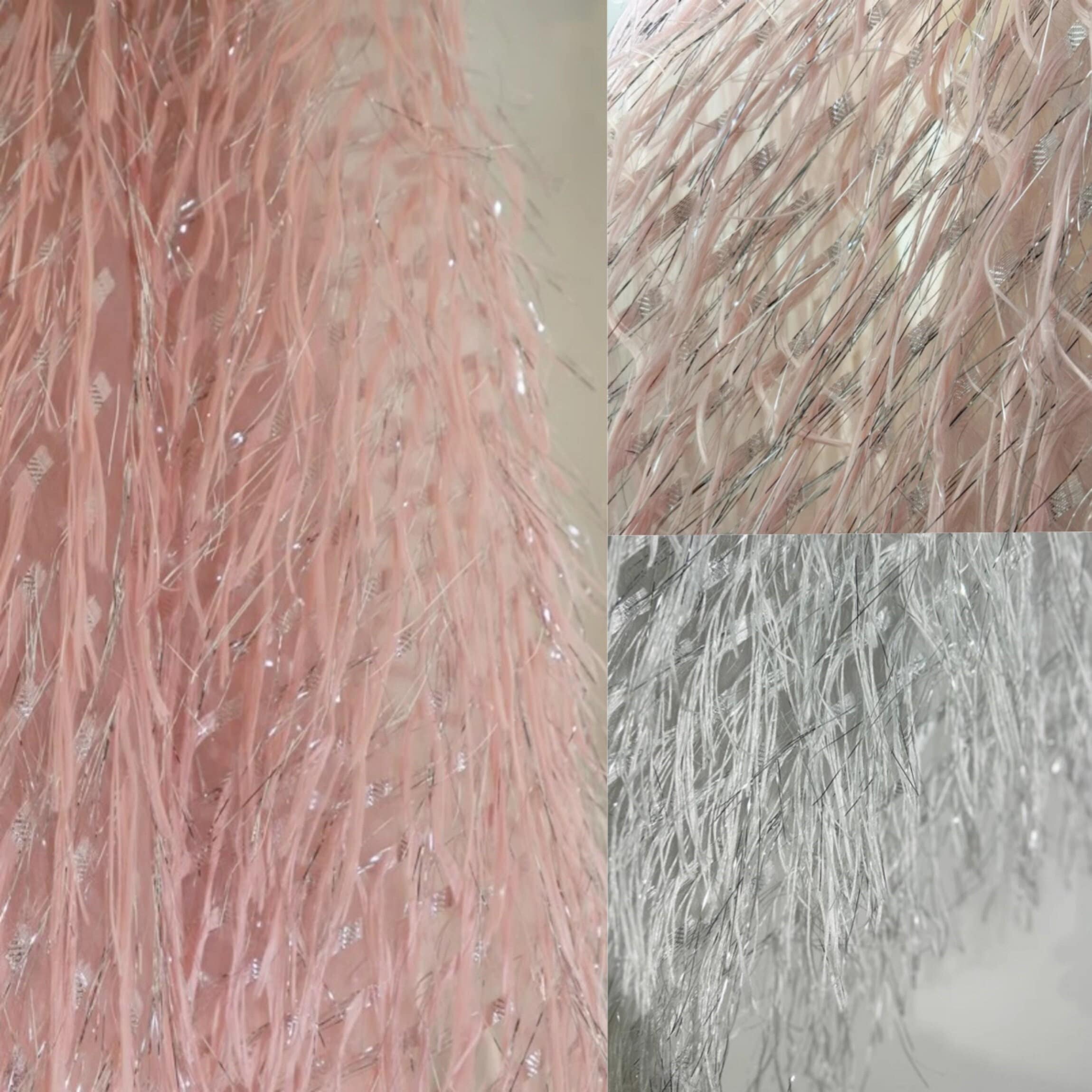 Tessuto Di Cotone Rosa E Avorio Con Stampa Piume | Rose & Hubble Al Metro Per Cucito Creativo