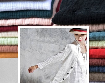 Soft Linen Cotton Blend Fabric: Bamboo Texture - Half Yard