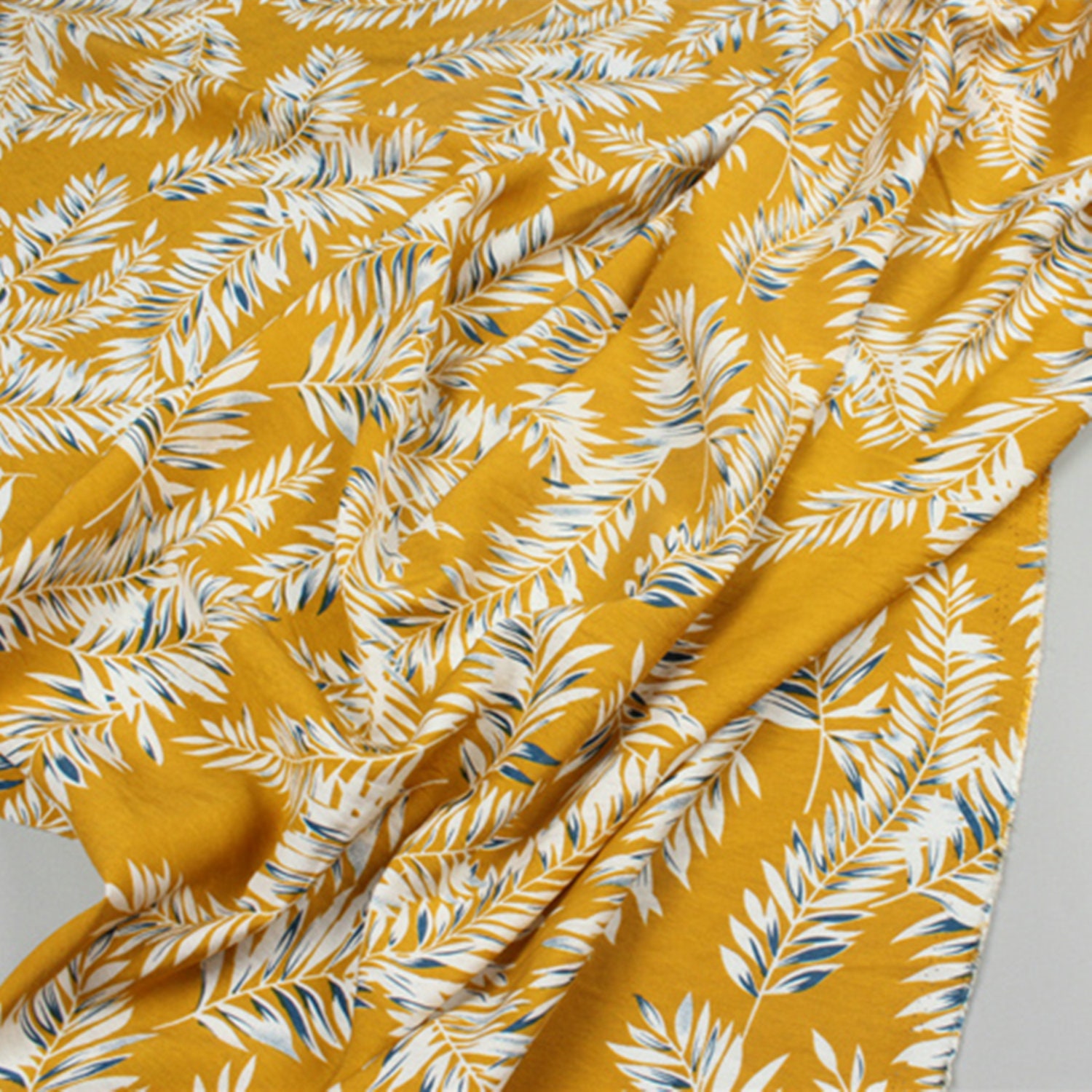 Summer Cotton Fabric,floral and Leaf Cotton Fabric,beach Dress Fabric ...
