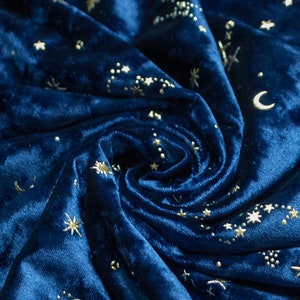 Luxury Peluche Velvet With Shiny Starry Sky,gilding Fabric,clothing ...