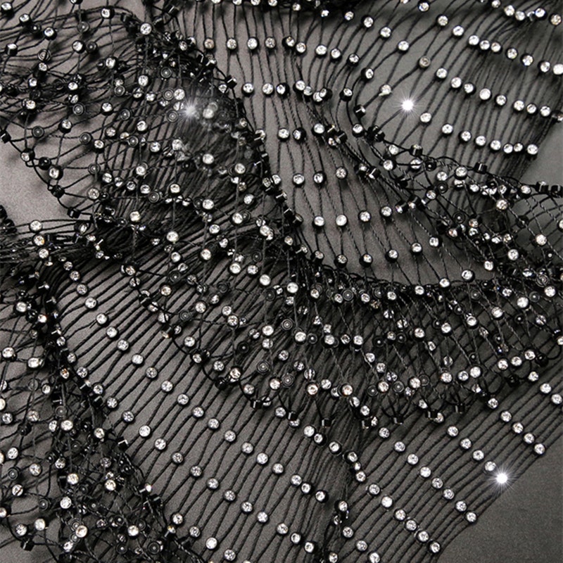 Fishnet Opacity Rhinestone Rhinestone Fishnet Fabric - Etsy
