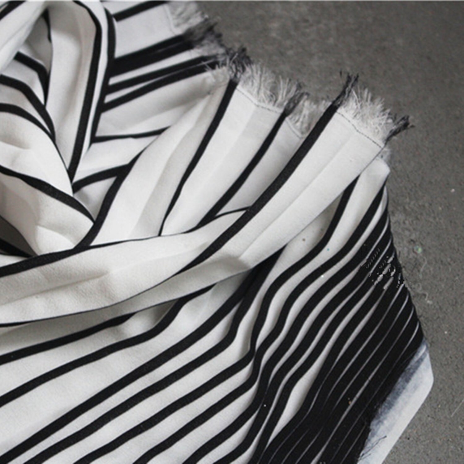 Black and White Stripe Pleated Fabric wrinkle Chiffon Fabric sew for Pleated skirt craft by Half Yard Etsy UK