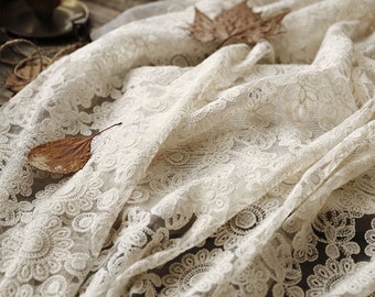 Embroidered Floral Lace Fabric: Soft Tulle Bridal Lace