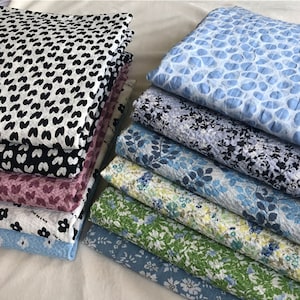 100% Cotton Fabric: Soft Floral Print for Sewing