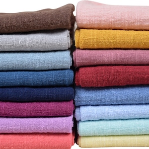 Colorful linen cotton fabric,solid color linen cotton blend fabric,bamboo cotton linen fabric,clothing fabric-half yard
