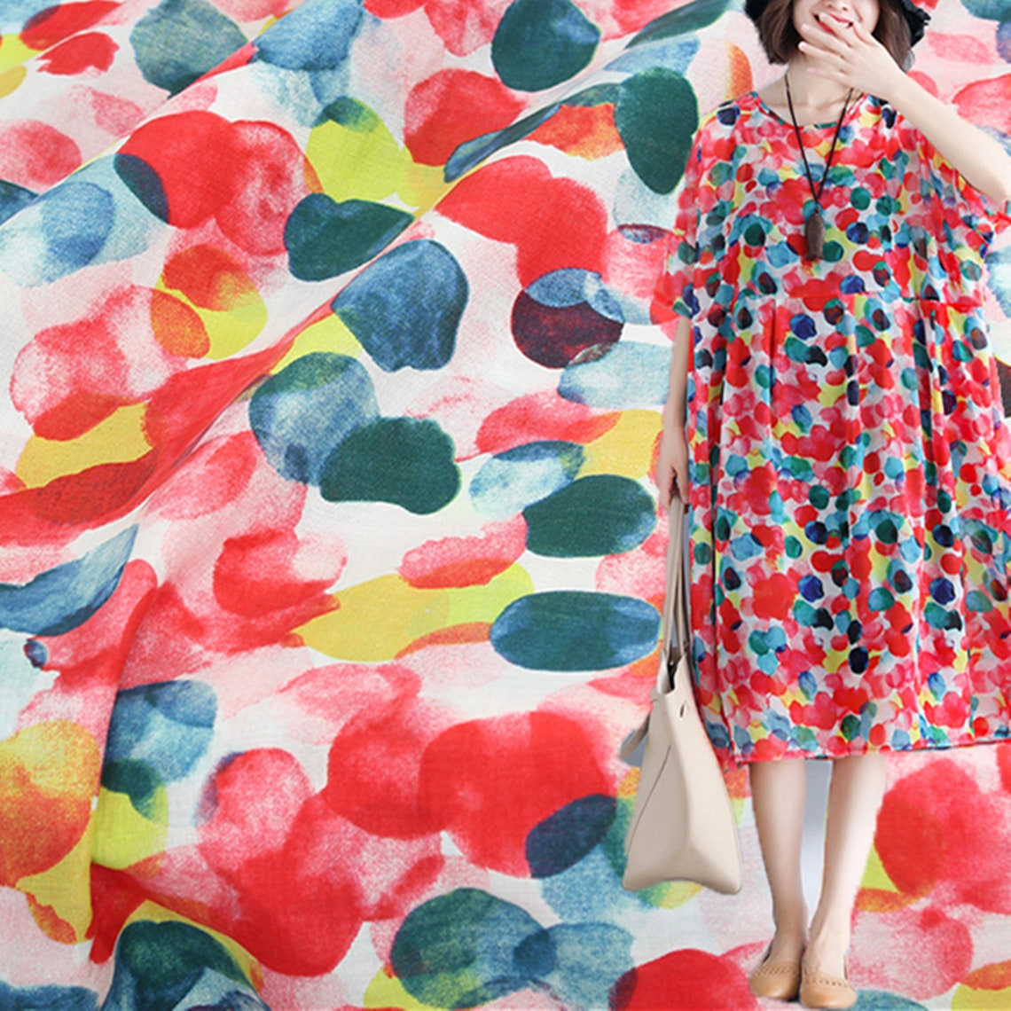 Summer Cotton Fabric,colorful Dots Cotton Fabric,soft Feeling Fabric ...