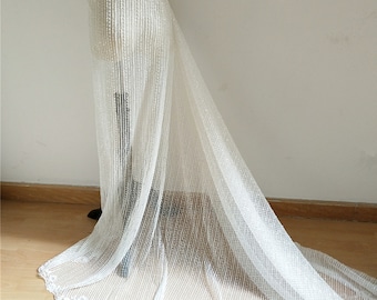 White Mesh lace fabric,embroidered floral lace with sequins,soft tulle lace fabric by yard