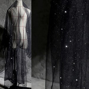 Luxury Black Lace,Shiny Mesh Fabric,Gilding Fabric,Clothing Fabric