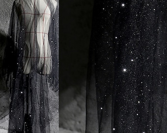 Luxury Black Lace,Shiny Mesh Fabric,Gilding Fabric,Clothing Fabric