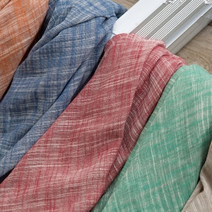 Solid color linen cotton fabric summer thin fabric light weight washed cotton gauze fabric clothing fabric