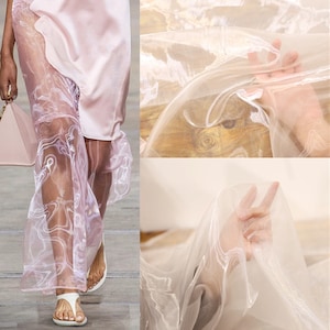 White Organza fabric,Sheer Tulle Fabric,DIY Fabric,Wedding Dress,Party Decoration