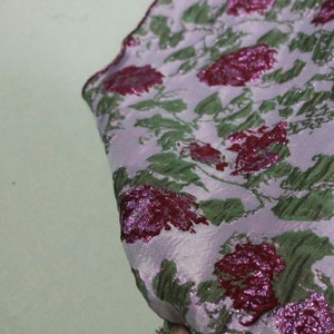 Rose Embroidery fabric,Shiny Jacquard Fabric,Dress Fabric