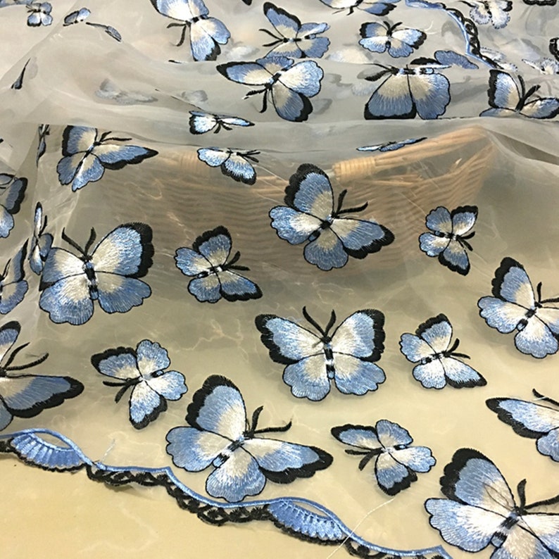 Butterfly Mesh Lace Fabricembroidered Lacesoft Tulle Lace Etsy