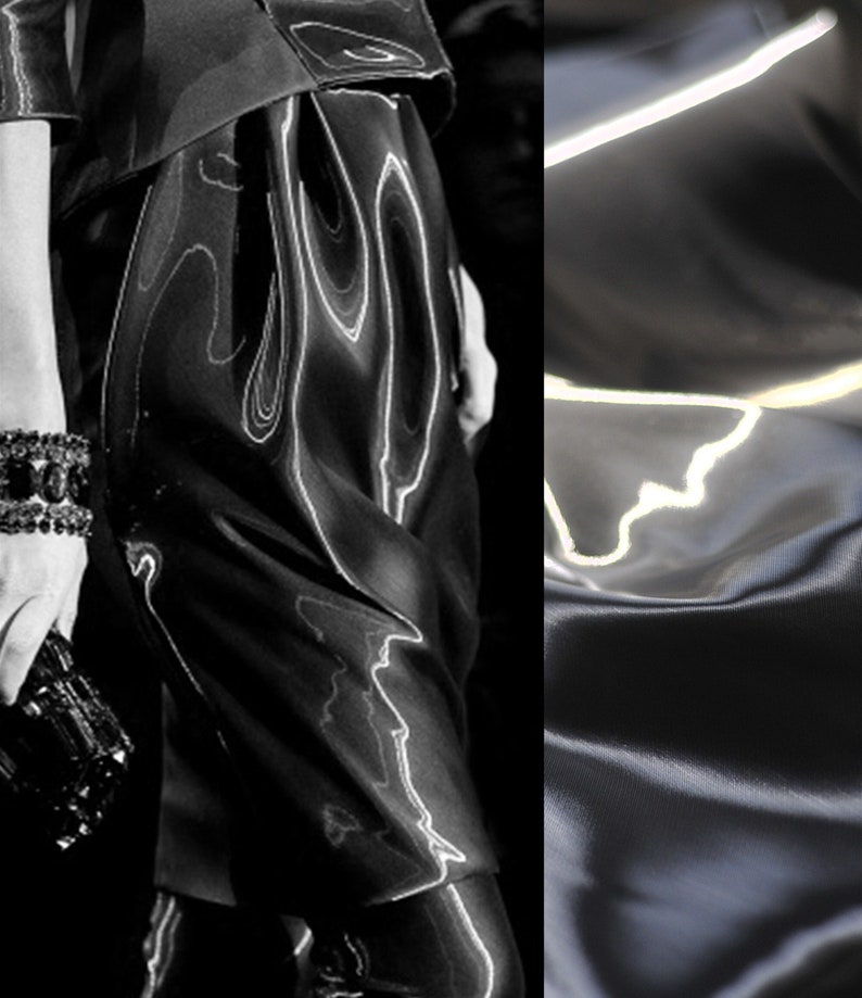 Super Shiny Fabric,Dark Gray Water-Shine ultra-gloss Designer Fabric,Smooth Well Drap Fabric,Sparkle Fabric,Pants,bag,jacket Fabric image 2