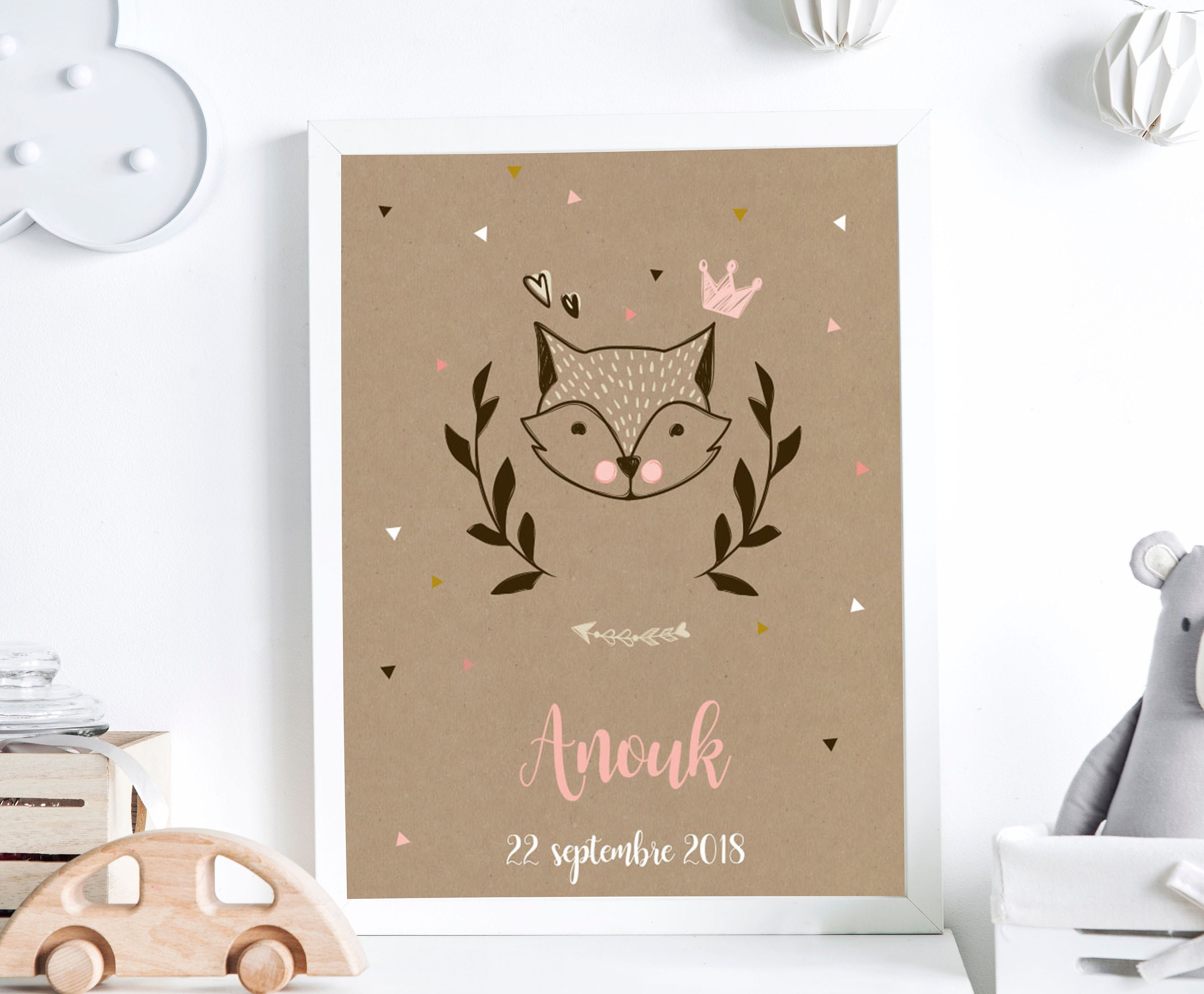 Affiche Naissance Personnalisée Renard