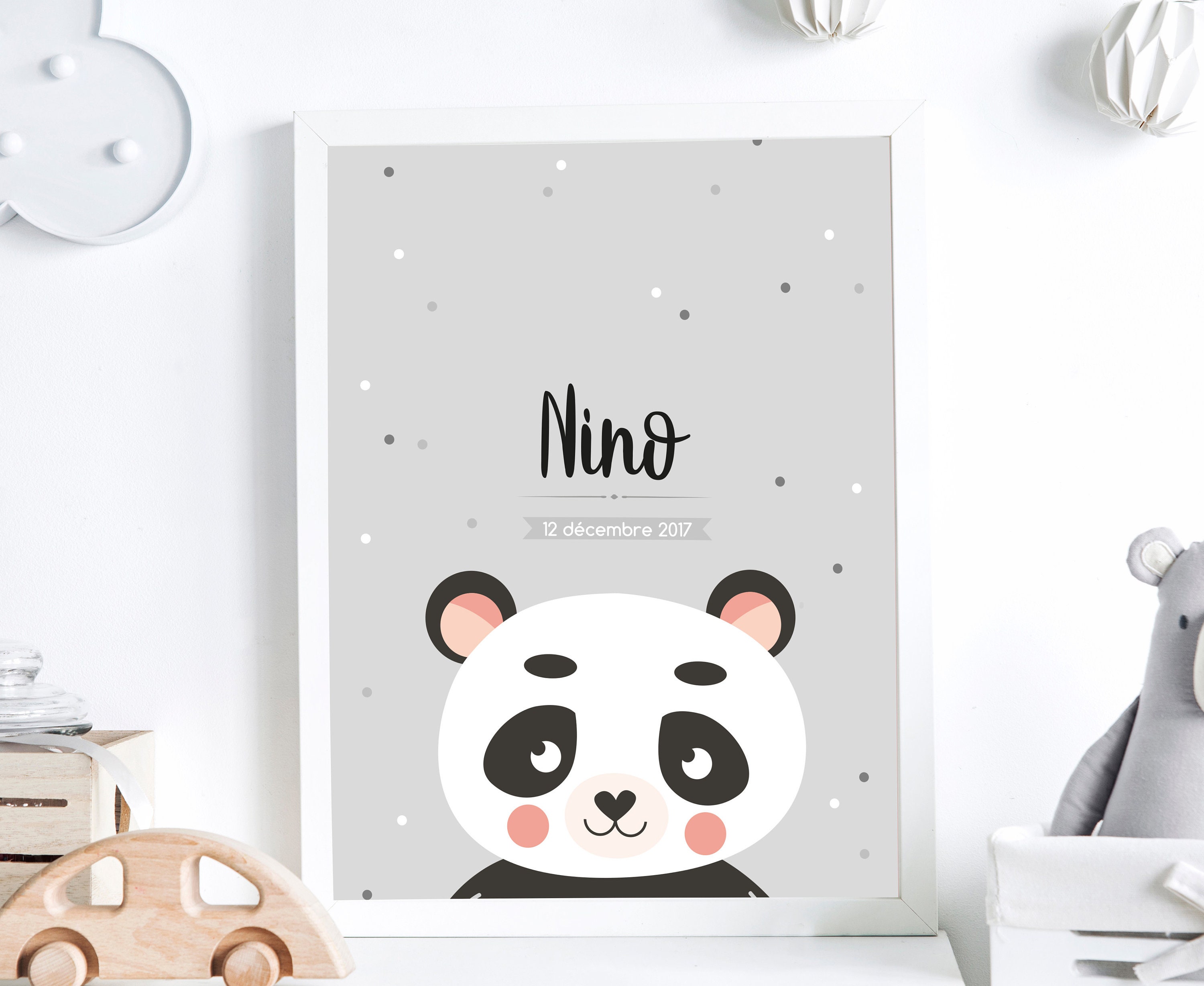 Affiche Naissance Personnalisée Panda