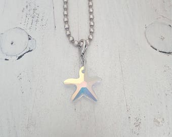 twenyonehappinezz • silverplated ballchain necklave with a swarovski hanger: sea star.
