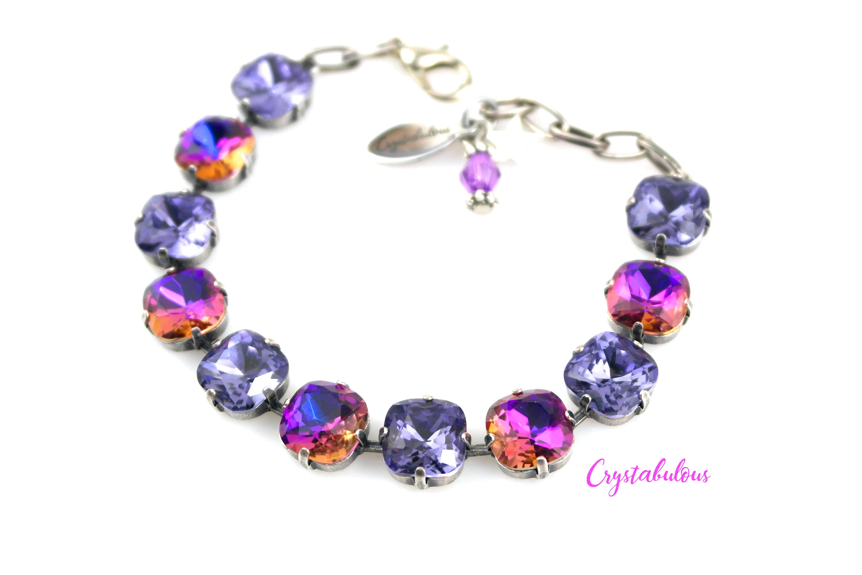 Purple swarovski crystal best sale bracelet