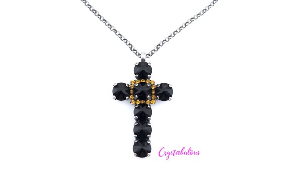 HMY JEWELRY Men's Stainless Steel Crystal Cross Necklace | Nordstromrack