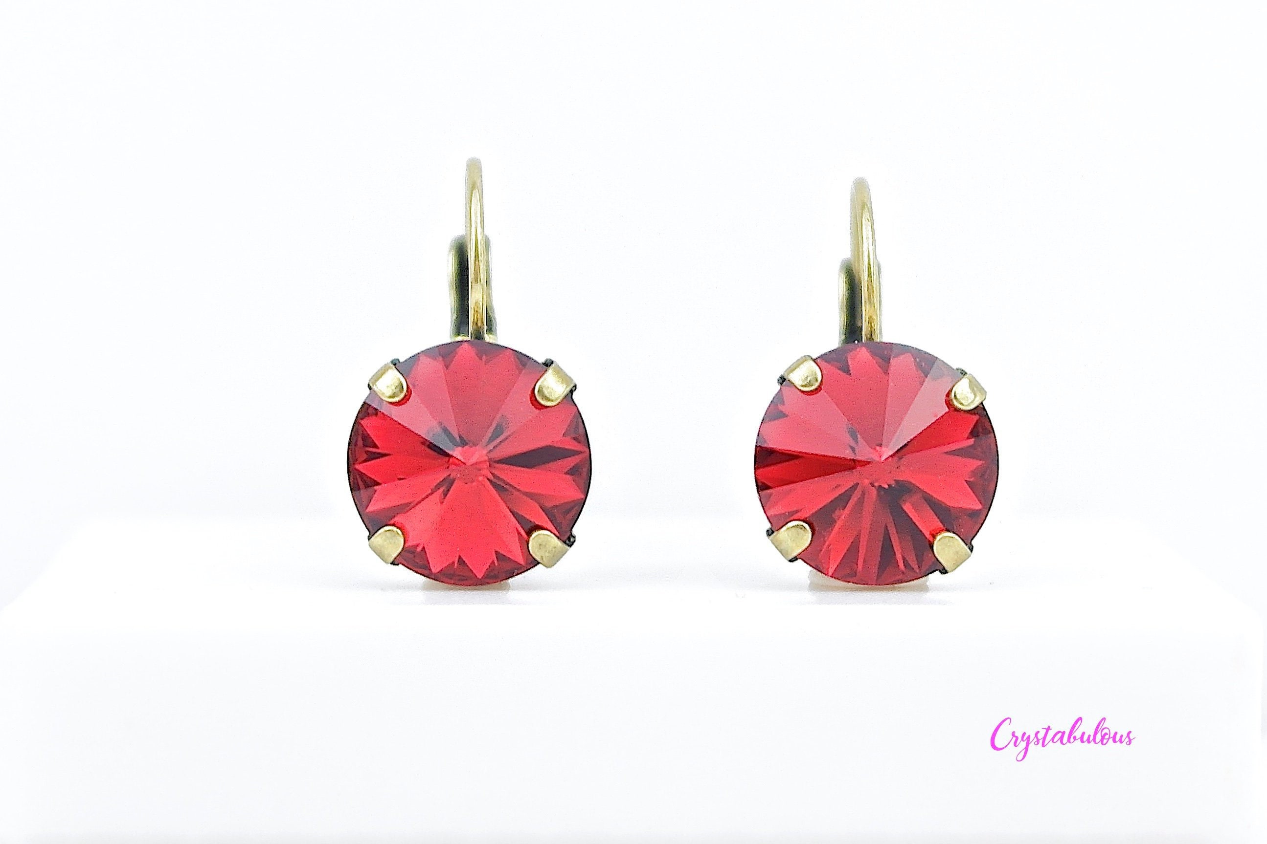 Red crystal best sale earrings