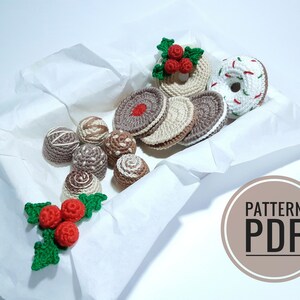 Crochet patterns Christmas amigurumi donut Christmas cookies Chocolate sweets Crochet christmas decoration Christmas ornaments handmade