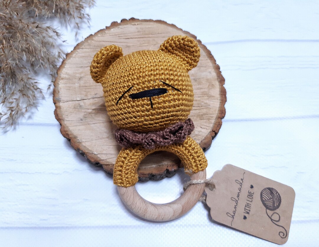 Baby Rattle Crochet Bear Pregnancy Announcement Expecting Mom Gift ...