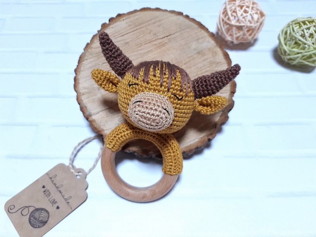 Baby Rattle Highland Cow Congratulations Pregnancy Gift Expecting Mom ...