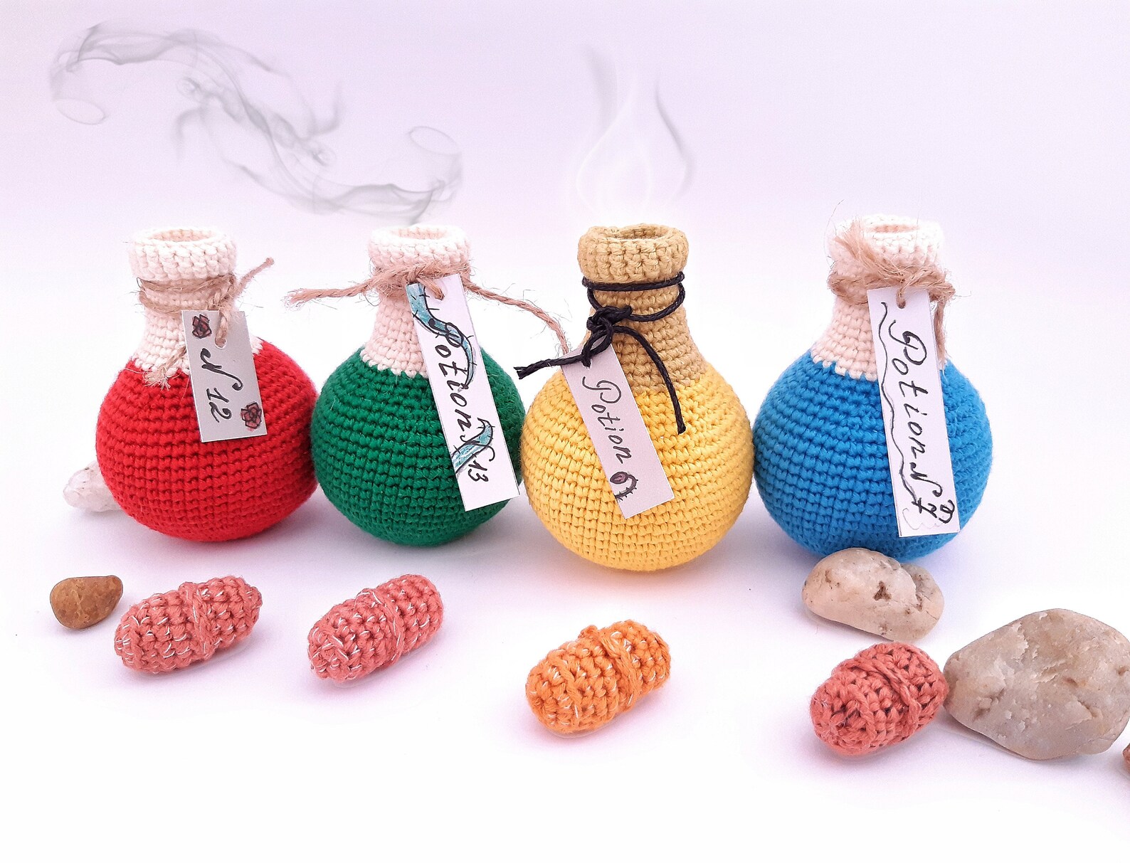 Potion Bottle Crochet Patterns Crochet Dice Bag Pattern Magic Etsy