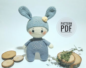 Patrón de crochet Amigurumi Patrón de conejito de crochet Patrones de crochet Patrón de muñeca de crochet Patrón de peluche de crochet Peluches y peluches
