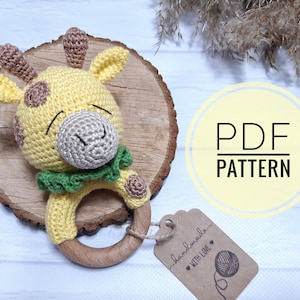 PDF pattern Amigurumi giraffe Amigurumi pattern Crochet patterns Crochet toys Baby rattle Ukraine shops Plush pattern