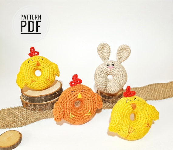 Easter crochet patterns Chicken decor Easter table decor Easter chick Crochet bunny pattern Amigurumi pattern Easter ornaments