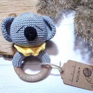 Baby rattle koala Baby boy gift basket Expecting mom gift New mom gift Baby girl gift basket Pregnancy announcement Baby shower gift basket