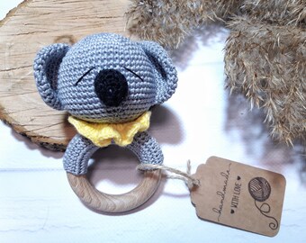Baby rattle koala Baby boy gift basket Expecting mom gift New mom gift Baby girl gift basket Pregnancy announcement Baby shower gift basket