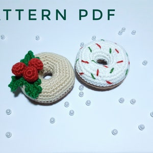Crochet patterns Christmas amigurumi donut Christmas amigurumi pattern Christmas crochet food pattern Christmas decoration amigurumi pattern