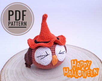 Owl crochet pattern Halloween crochet pattern Crochet animal pattern Amigurumi crochet pattern Owl decor Owl ornament Bird crochet pattern