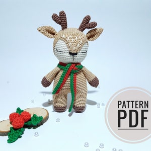 Christmas reindeer crochet patterns pdf Amigurumi pattern Crochet christmas decoration Christmas crochet patterns Amigurumi animals