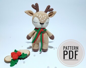 Kersthaakpatronen Gehaakt rendier Gehaakt amigurumipatroon Kerstornament Gehaakte kerst