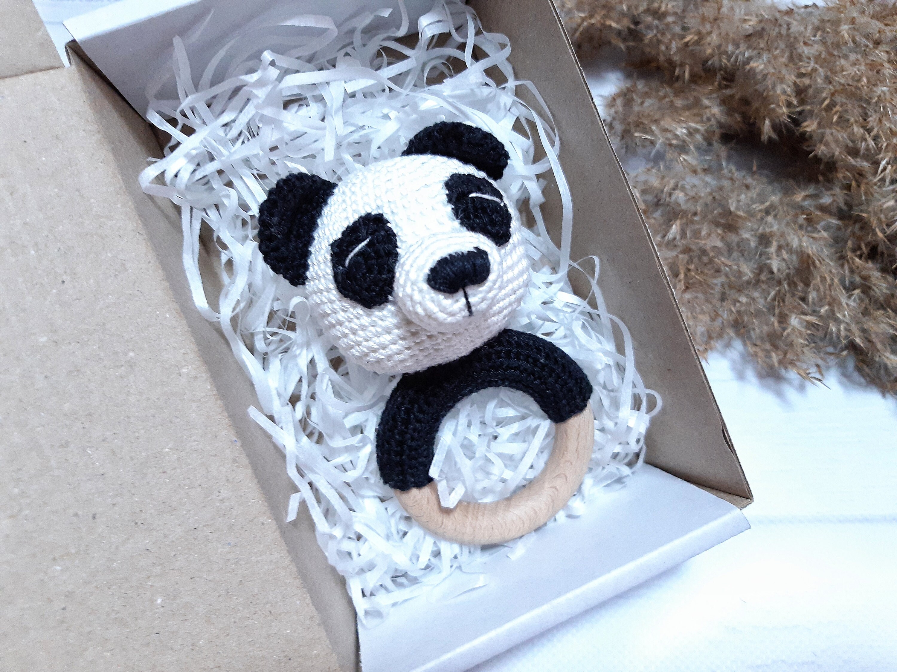 Baby Rattle Panda Gender Reveal Ideas Baby Shower Gift Basket ...
