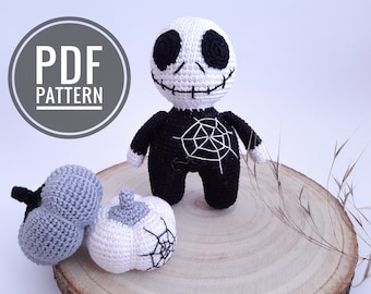 Halloween crochet pattern Jack skellington Halloween pumpkin Crochet pattern amigurumi  Halloween amigurumi Halloween crafts Spooky vibes