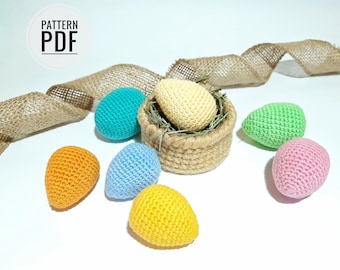 Patrones de ganchillo Huevos de Pascua Decoración de bandeja de Pascua Patrón de huevo Adornos de Pascua Huevos de ganchillo Decoración de Pascua para la mesa Decoración del hogar de primavera