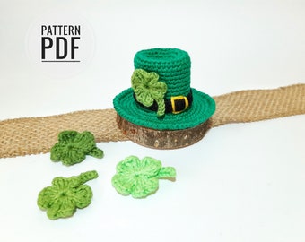 Mini Leprechaun Hat crochet patterns St patricks day decor Amigurumi crochet pattern St patricks day ornament