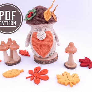 Herfstkabouters haakpatronen pdf Boskabouterpatronen pdf Tuinkabouter Amigurumi haakpatroon Kabouterpatronen Gehaakte kabouters